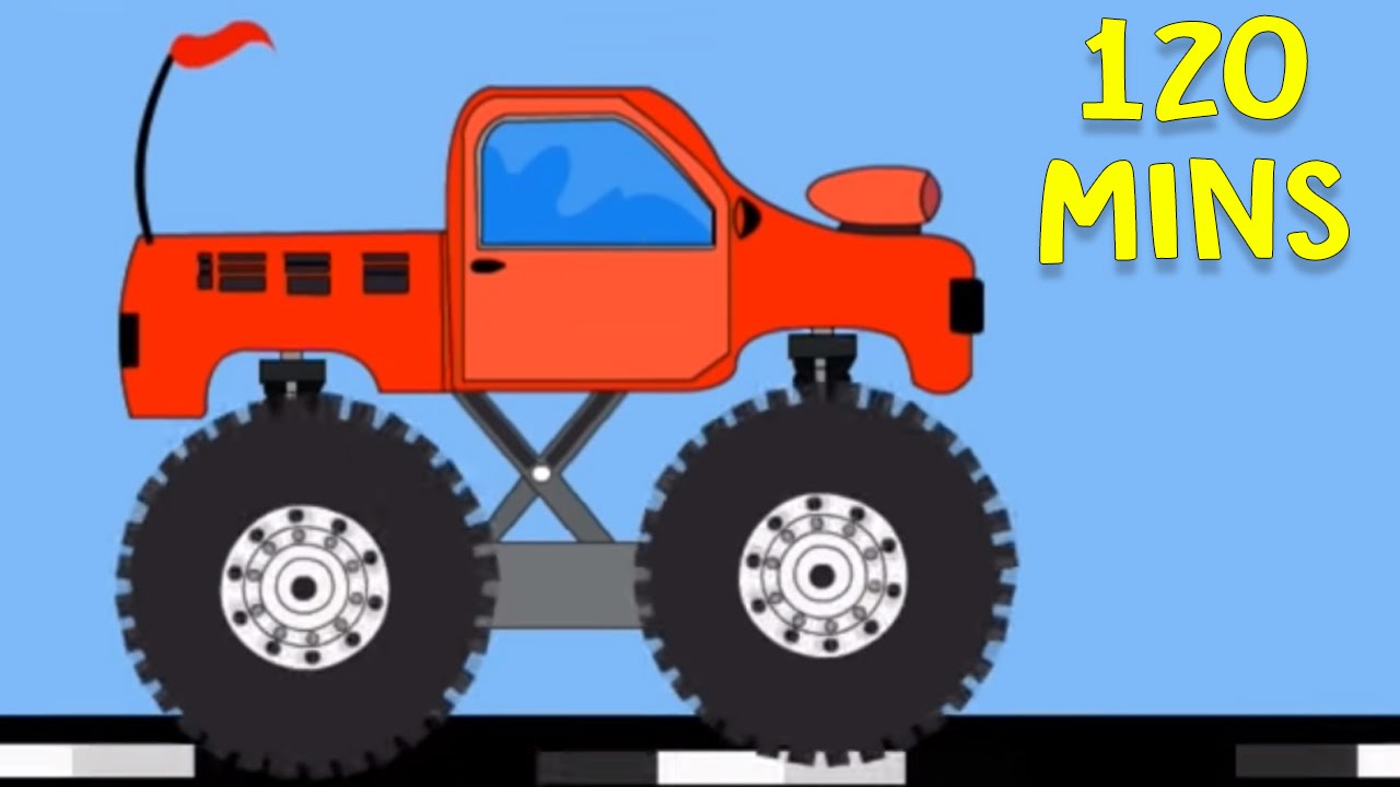 Monster Truck Compilation | Wheels On The Bus Rhyme For Kids | Stunt Trucks | Rhymes Hero