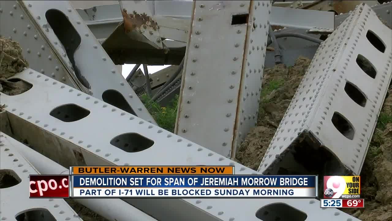 Remainder of Jeremiah Morrow Bridge coming down