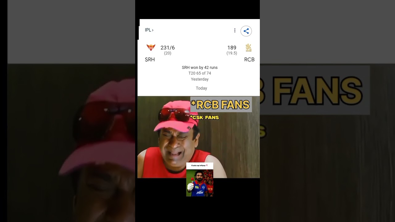 srh won the match // srh vs rcb //   ipl 2025 // ipl memes Telugu 