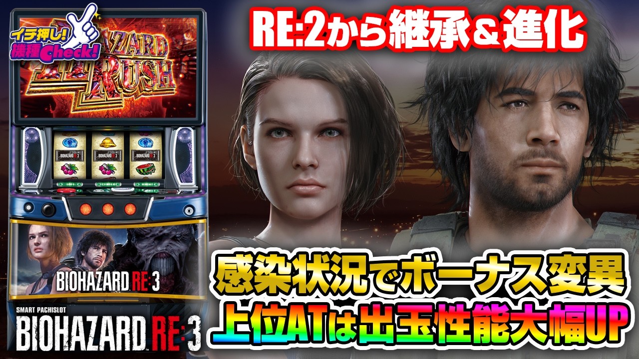 新台【スマスロ バイオハザードRE:3】RE:2を色濃く継承! ウィルス獲得
