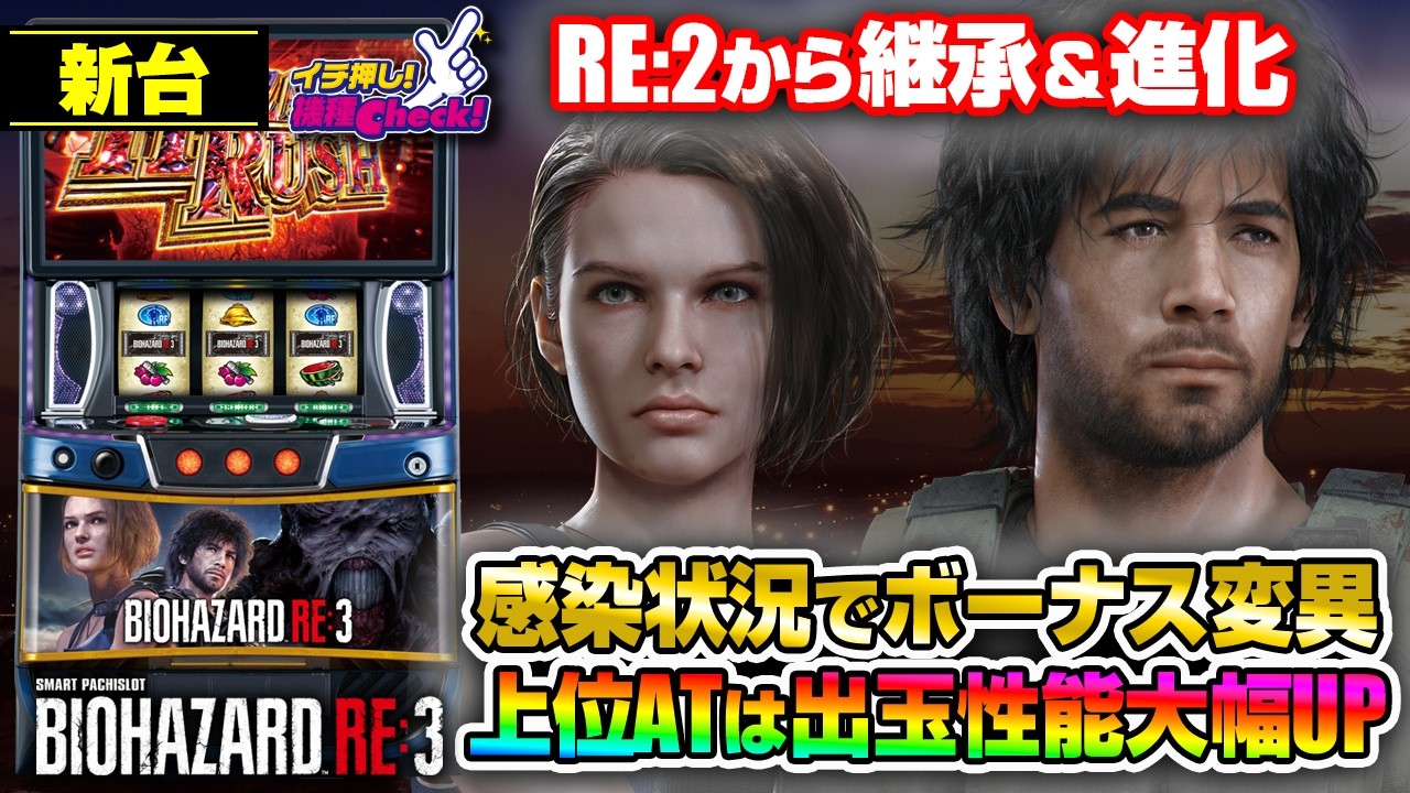 スマスロ バイオハザードRE:3 パチスロ新台 スロット 機械割 天井 初