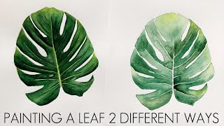 Painting a Monstera Leaf 2 Different Ways
