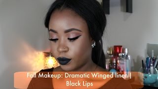 FALL MAKEUP | DRAMATIC WINGED LINER | BLACK LIPS