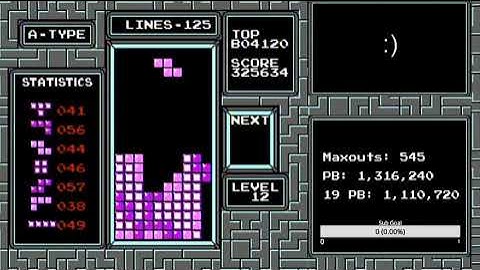 NES Tetris - 550,473 No Next Box WR