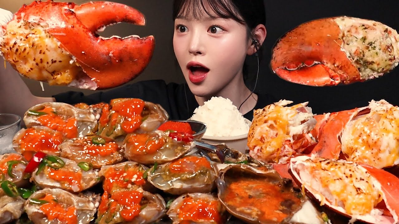 SUB)구독자 천만 기념! 대왕 치즈버터구이 랍스타에 간장게장 먹방🦀 한식 꿀조합 리얼사운드 10 Million Subs Celebration Mukbang Asmr