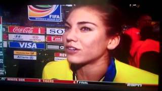 Hope Solo Post Game Interview Finals 2011 World Cup U.S. vs Japan Part 1