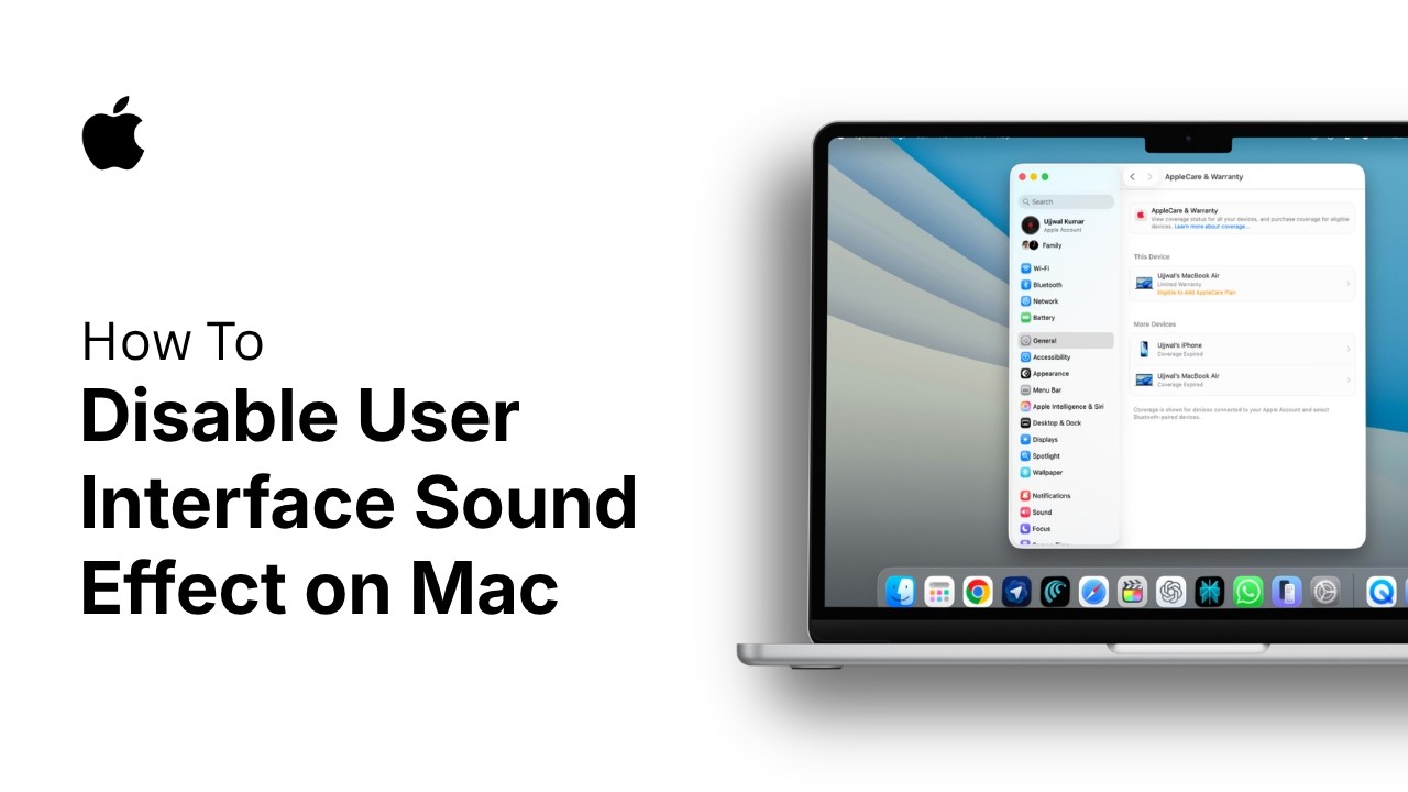 How to Disable User Interface Sound Effect on Mac - YouTube