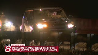 Person runs from traffic stop, gets hits by car on I-65