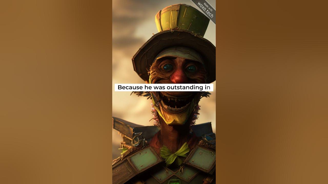 Why did the scarecrow win an award because he was outstanding in his