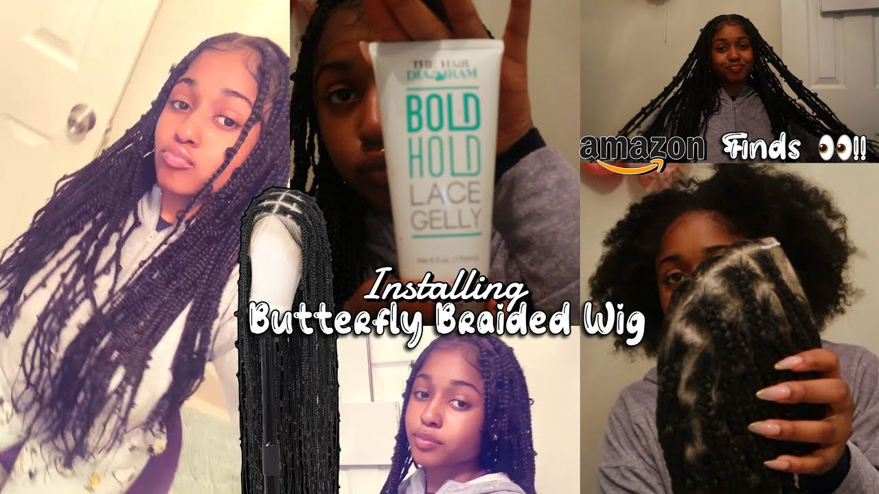 How to Install a HD Lace Front Butterfly Braided Wig l Glueless Method ...