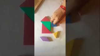 Tangram Rhino🦏#shorts #youtubeshorts #puzzle #craftypihu