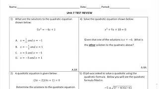 Unit 7 test review part 1