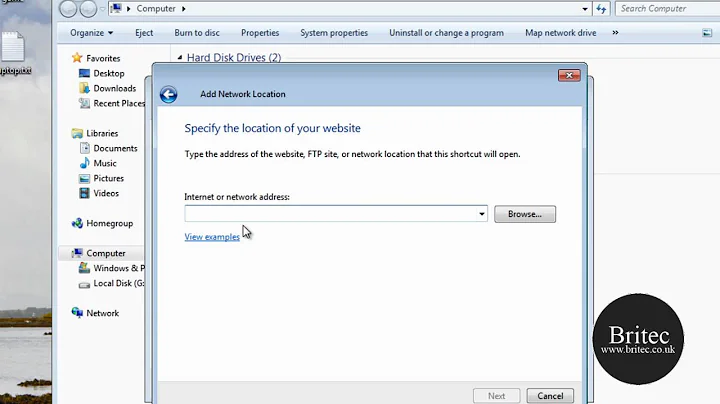 Mapping FTP Server Shortcut in Windows 7 Explorer by Britec