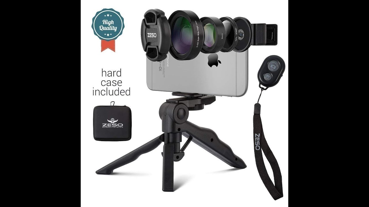 Camera Lens Kit by Coral Entertainments Professional CPL Macro & Wide Angle Lenses Multi-use tripod