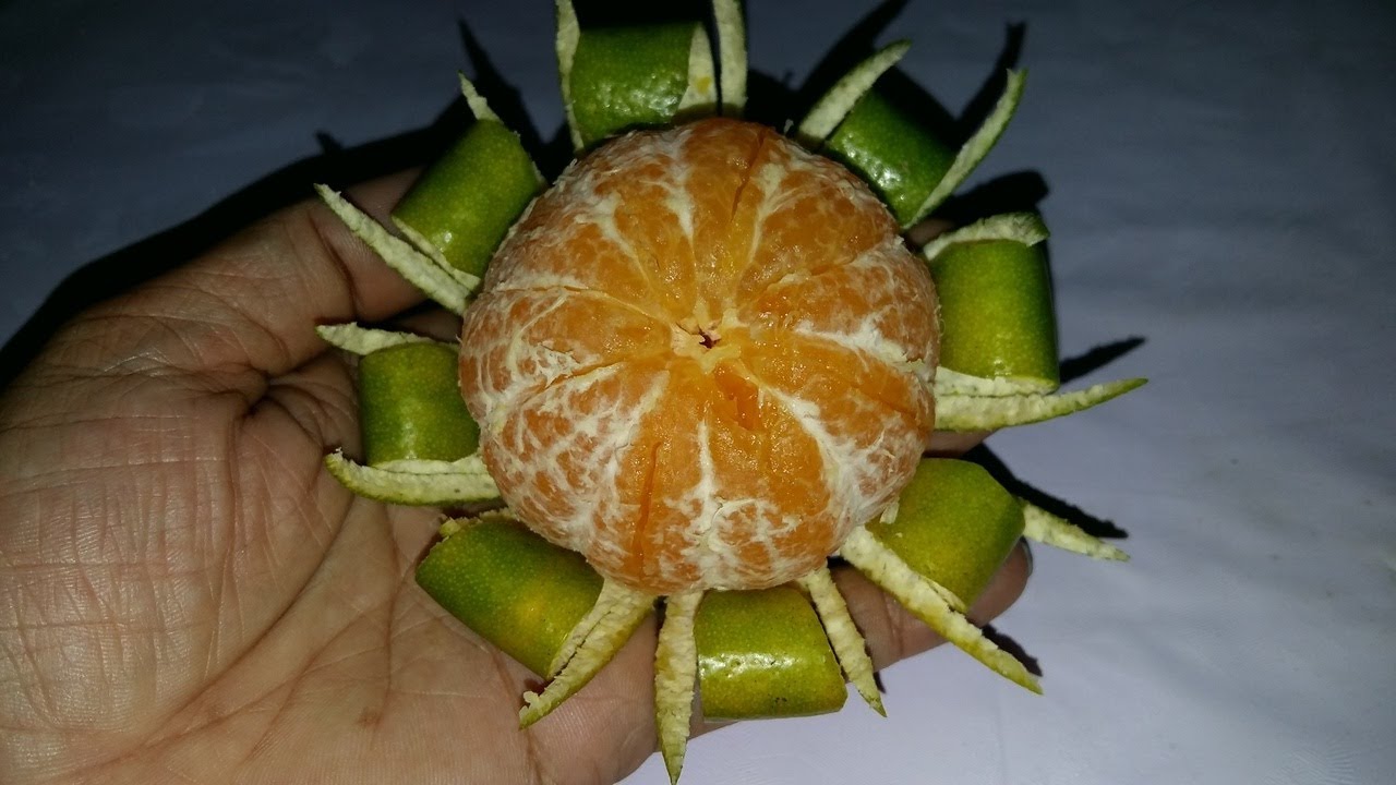 ส้มเปลือกหนา  2022  วิธีปอกเปลือกส้มเป็นดอกไม้/FRUIT CARVING: Orange Flowers/Art Carving Fruits/แบบที่ 2 by  Ubonsri