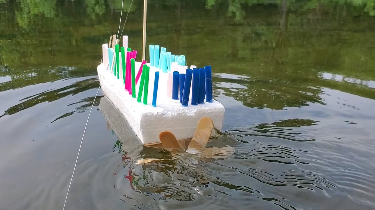Make an Rubber Band Boat for kids YouTube