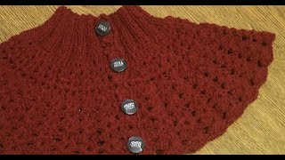 картинка: Простой вариант красивой манишки спицами и крючком