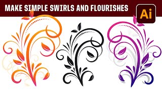 How to draw Florals Swirls Flourishes in Adobe Illustrator