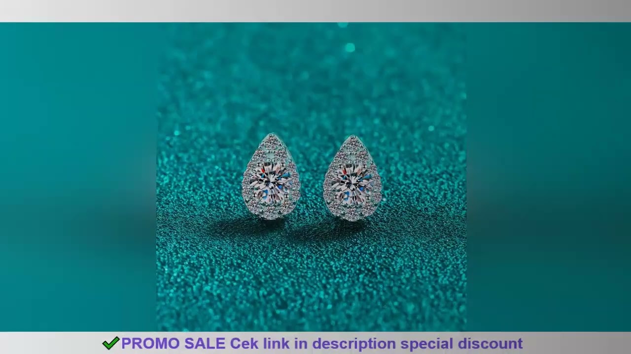 Platinum PT950 white gold earrings pear-shaped moissanite earrings drop-shaped light luxury simple f