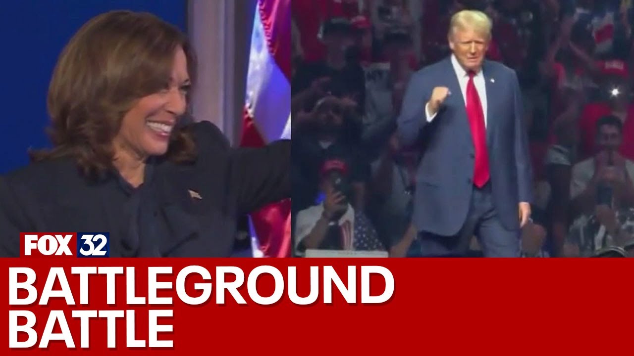 Trump and Harris in battleground battle - YouTube