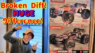 Arrma Kraton 6S vs EXB Front Diff Broken! Clear Difference in Jumps & Driving Performance.