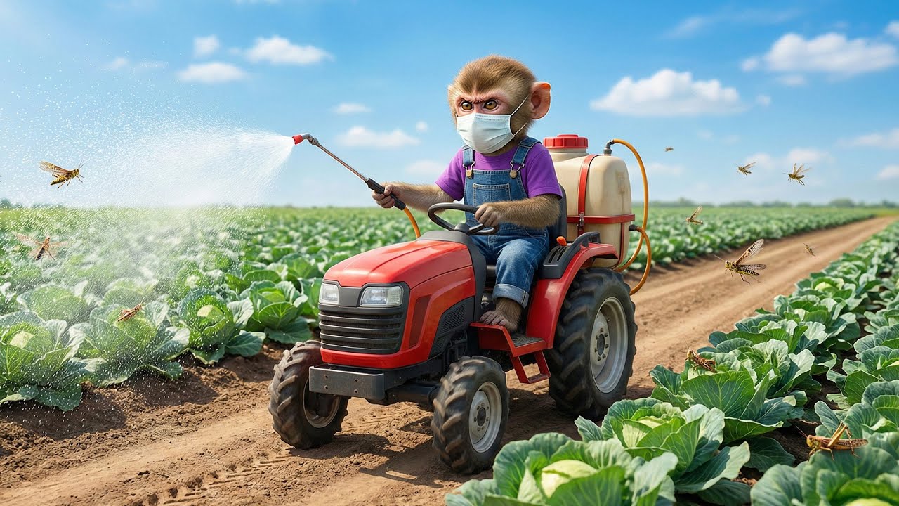 Locusts Attack the Cabbage Garden! 🦗😱 Monkey KiKi Saves the Farm | KIKI MONKEY LIFE