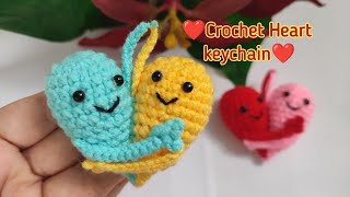 Crochet Heart Keychain❤❤❤ နှစ်ရောင်စပ် အသဲပုံသော့ချိတ် ထိုးနည်း