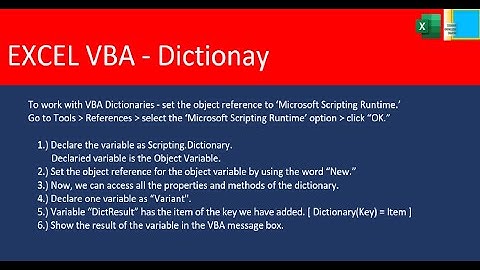 Excel VBA Dictionary