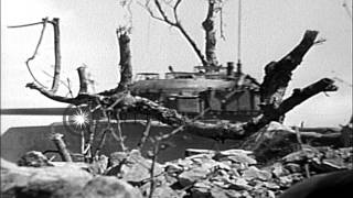 US 4th Division Marines in final phases of battle for Iwo Jima in World War II HD Stock Footage