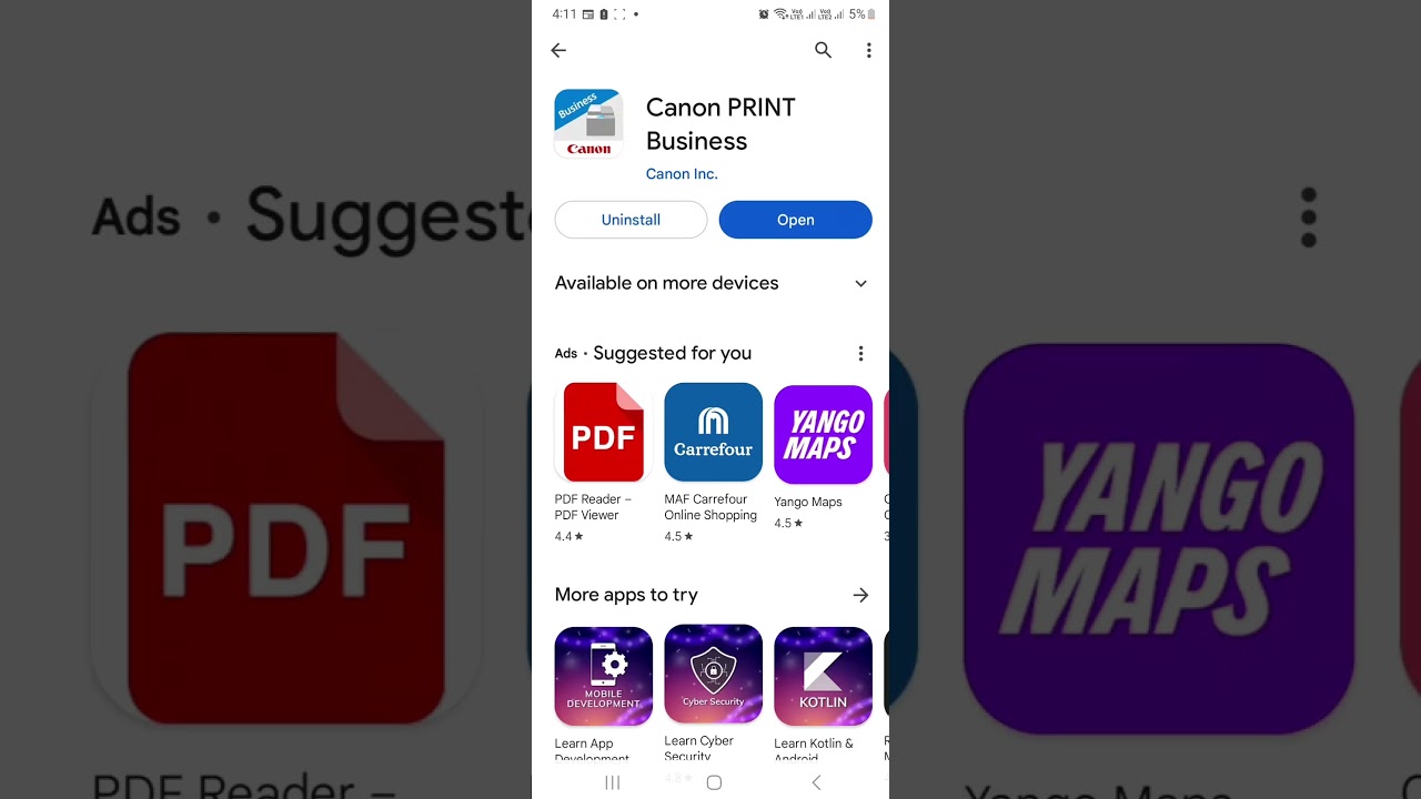how to install mobile printing app canon advance C5235 C5240 C5250 C5030 C3320 C5540