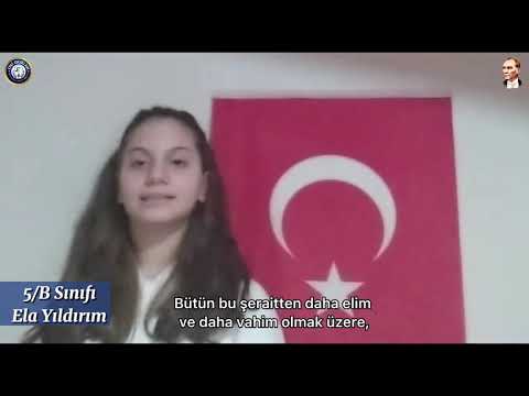 GÜNEŞPARK KAMPÜSÜ 5/B SINIFINDAN ÖĞRENCİMİZ ELA YILDIRIM'DAN İNGİLİZCE GENÇLİĞE HİTABE KONUŞMASI