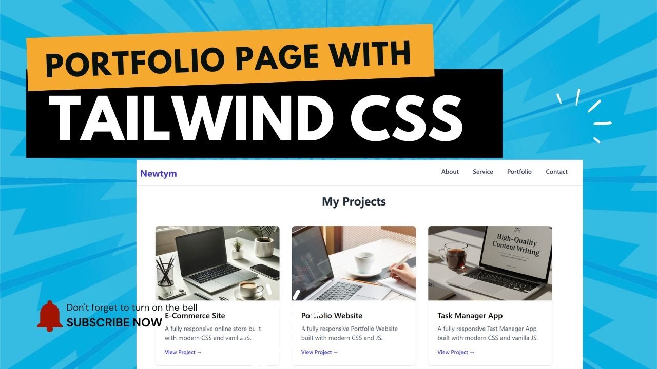 Build a One Page Portfolio Website with Tailwind CSS (Step by Step ...