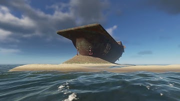 Stranded Deep aircraft carrier full view