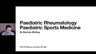 Paediatric Rheumatology and Sports Injuries Webinar 26 November 2020