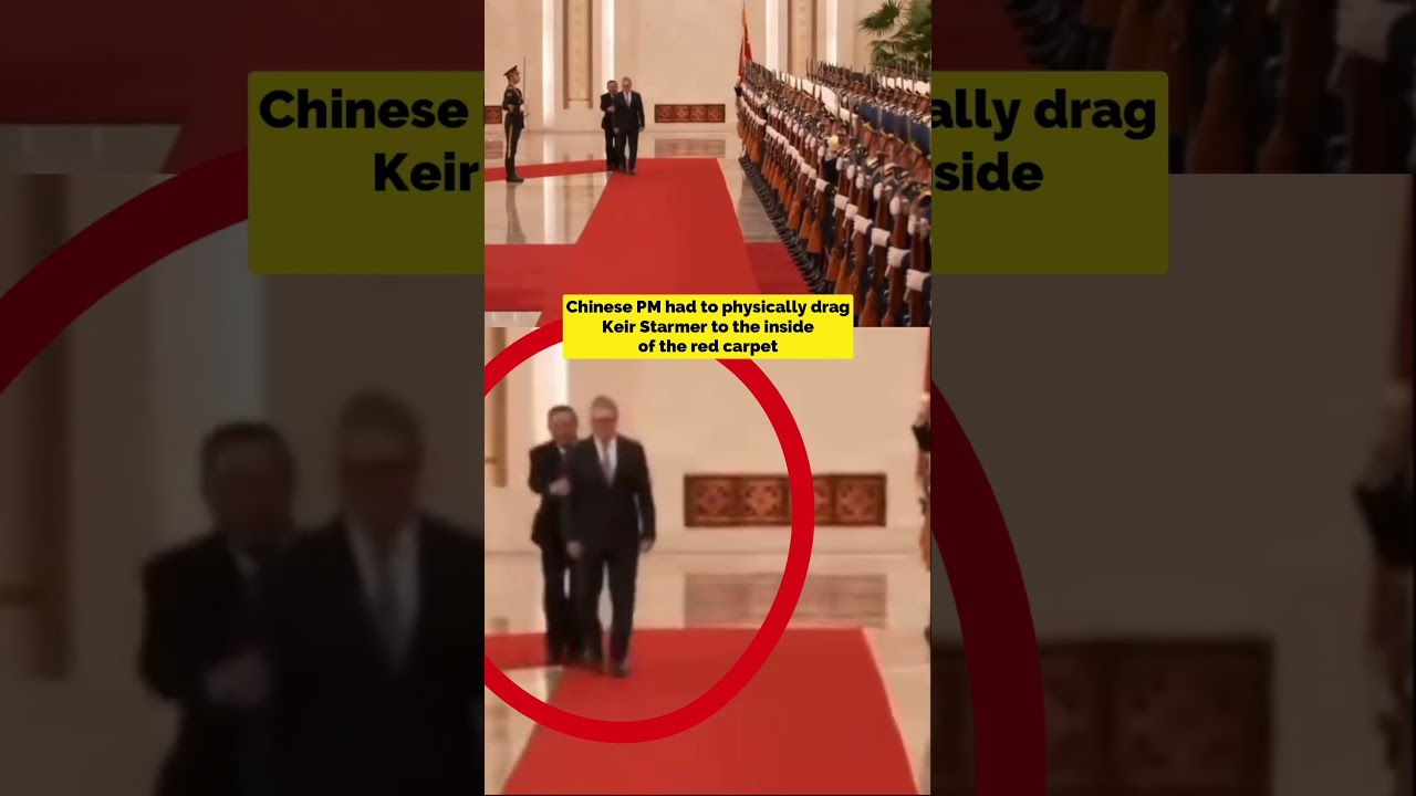 Awkward Moment as Chinese PM Drags Keir Starmer to the inside of the red carpet