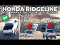 Honda ridgeline contre landcruiser contre jeep lors dune monte de colline  40 degrs