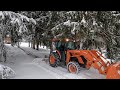 Snow Plowing Neighbors and Family Driveways with Kubota MX5400 and Rear Blade
