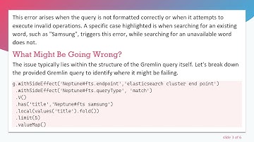 Solving the MalformedQueryException in Amazon Neptune Full Text Search Queries