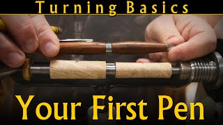 Turn Your First Pen:  Mandrel (Pen) Turning  Turning Basics #03  Pen Turn  Part Two