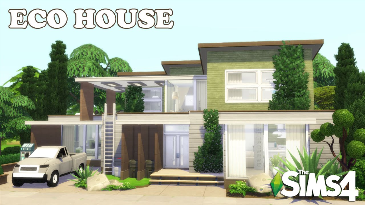 🍀🍃 Eco Living with BASE GAME only • Eco House | The Sims 4 Speed Build