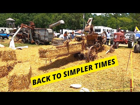 Antique Farm Equipment in Action ~ Threshing Machine, Hay Baler, Steam Engine Tractor, Farmall, IH