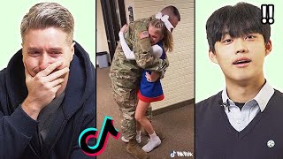 US Soldier And Korean Teen React To Soldiers Coming Home Surprise TikTok