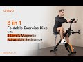 Urevo kardio x folding magnetic exercise bike with 8 levels magnetic adjustable resistance
