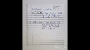 Definition of  Even and Odd number in English