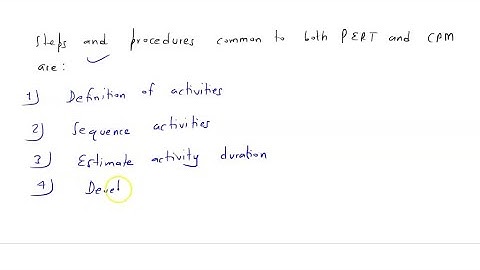 What are the steps and procedures common to both PERT and CPM?
