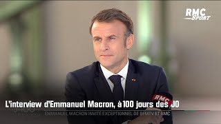 L'interview intégrale d'Emmanuel Macron sur RMC et BFMTV, à 100 jours des JO