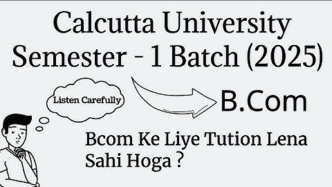 Semester 1 CCF  | Bcom Students 2025 Batch | Calcutta University