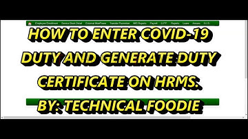HOW TO ADD/UPDATE AND GENERATE DUTY CERTIFICATE ON HRMS EHRMS PUNJAB By: Technical Foodie