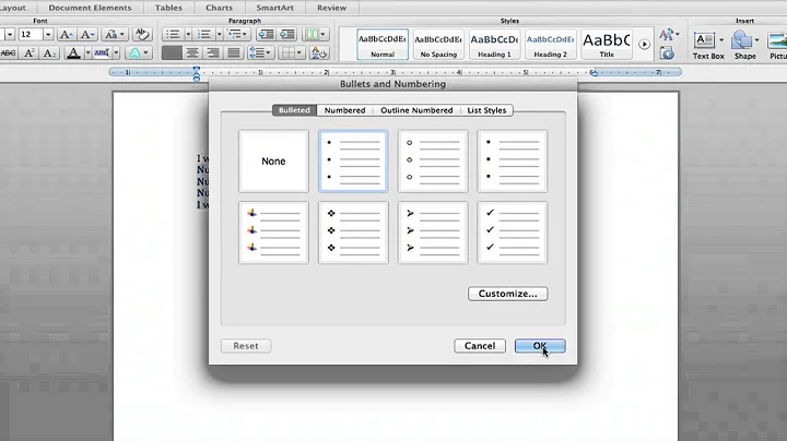 How to Align Bullets in Microsoft Word 07 : Microsoft Word Help