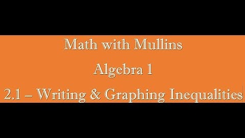 2.1 Writing & Graphing Inequalities